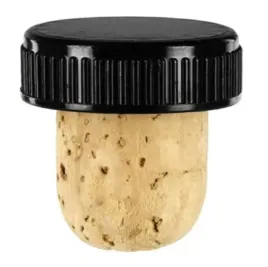 korek-grzybek-czarny-aglomer-glowka-plastik-19mm