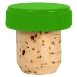 korek-grzybek-zielony-aglomer-glowka-plastik-19mm