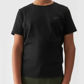 koszulka-chlopieca-4f-t-shirt-dzieciecy-basic-czarny-sportowy-wf-logo-146