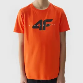 koszulka-chlopieca-4f-pomarancz-t-shirt-dzieciecy-sportowy-bawelniany-164