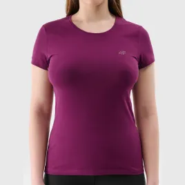 koszulka-damska-4f-fioletowy-t-shirt-sportowy-bawelniany-slim-fit-s