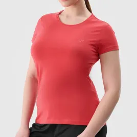 koszulka-damska-4f-t-shirt-basic-czerwony-sportowy-4fwss24ttshf1161-62s-s