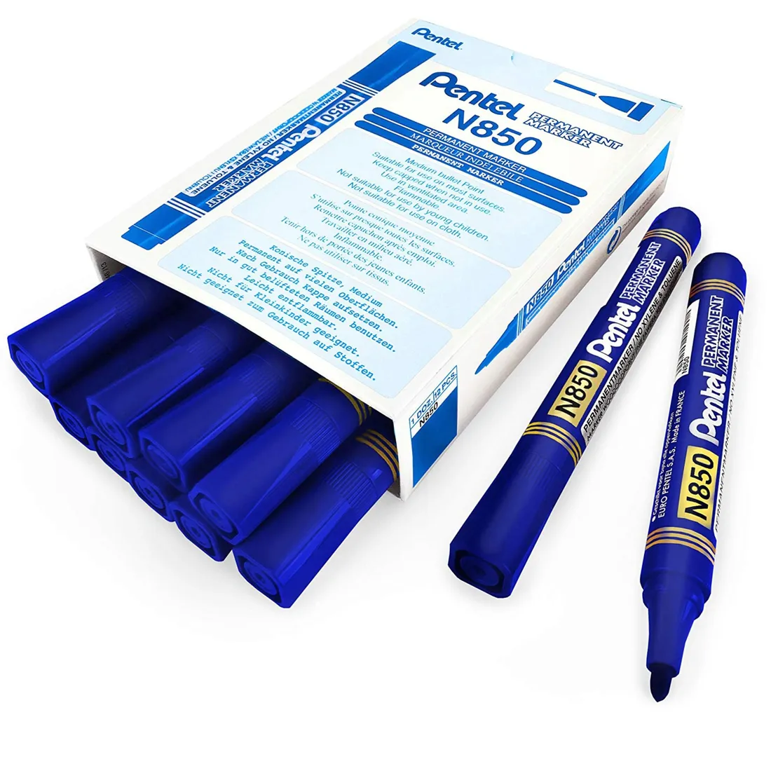 marker-permanentny-niebieski-pentel-12-szt