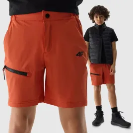 spodenki-chlopiece-4f-funkcyjne-trekkingowe-czerwone-sportowe-lekkie-128