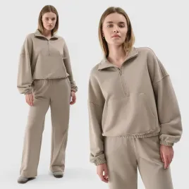bluza-dresowa-damska-4f-bez-kaptura-ze-stojka-bezowa-4fraw24tswsf1824-xl