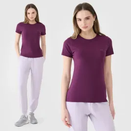 koszulka-damska-4f-t-shirt-slim-fit-bawelna-fioletowa-4fwss25ttshf2351-xl