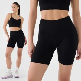kolarki-damskie-4f-sportowe-legginsy-spodenki-krotkie-treningowe-czarne-xl