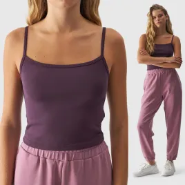 koszulka-damska-4f-na-ramiaczkach-fiolet-bawelna-95percent-sportowa-slim-fit-l