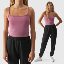 koszulka-damska-4f-na-ramiaczkach-rozowa-bawelna-95percent-sportowa-slim-fit-xl