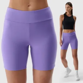 legginsy-krotkie-4f-damskie-spodenki-fioletowe-treningowe-prazek-sport-l