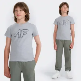 koszulka-chlopieca-4f-szary-t-shirt-z-logiem-sportowy-100percent-bawelna-158