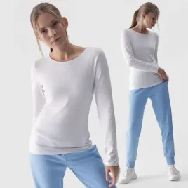 longsleeve-damski-4f-bialy-slim-gladki-koszulka-z-dlugim-rekawem-xxl