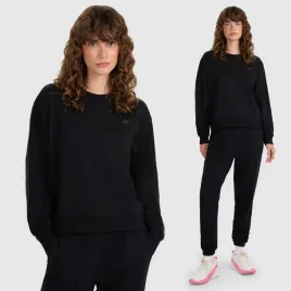 bluza-damska-4f-dresowa-sportowa-nierozpinana-basic-bez-kaptura-czarna-s