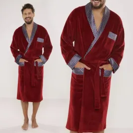 szlafrok-meski-de-lafense-welurowy-dlugi-stylowy-elegancki-bordowy-3xl