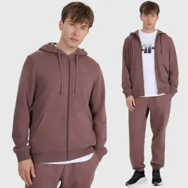 bluza-meska-4f-rozpinana-sportowa-z-kapturem-bawelna-basic-brazowa-xxl