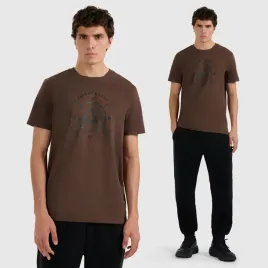 koszulka-meska-4f-t-shirt-z-nadrukiem-regular-brazowa-4fwaw25ttshm3138-l