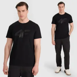 koszulka-meska-4f-t-shirt-z-nadrukiem-regular-bawelna-logo-casual-czarny-m