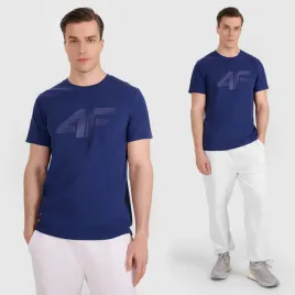 koszulka-meska-4f-t-shirt-z-nadrukiem-regular-bawelna-logo-granatowy-xxl