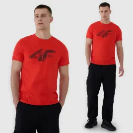 koszulka-meska-4f-t-shirt-z-nadrukiem-regular-bawelna-casual-czerwony-3xl