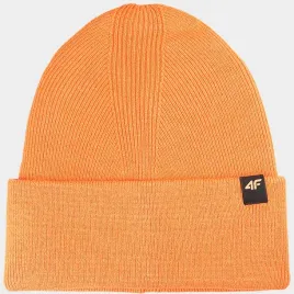 czapka-4f-zimowa-beanie-uniseks-pomaranczowa-casual-basic-modna-uniwersalna
