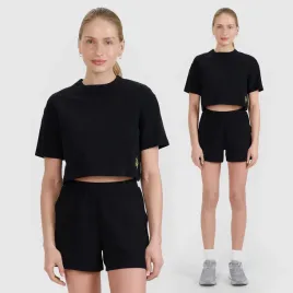 t-shirt-damski-4f-crop-top-koszulka-z-waflowej-dzianiny-modna-czarna-xs