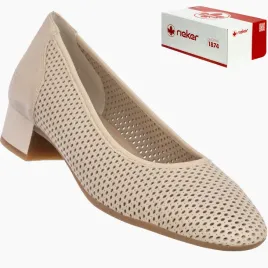 czolenka-damskie-rieker-buty-skorzane-azurowe-na-klocku-bezowe-43459-60-41