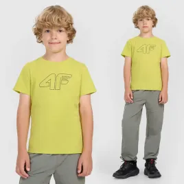koszulka-chlopieca-4f-t-shirt-z-logo-sportowy-casual-bawelna-limonkowy146