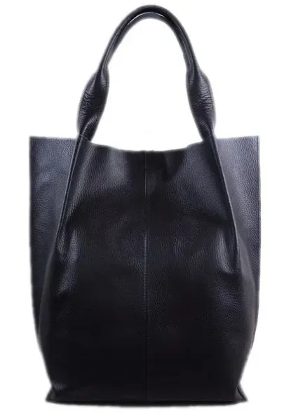 Skórzana czarna torebka/shopper/aktówka