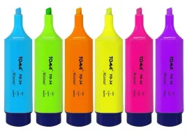 zestaw-zakreslaczy-fluorescencyjnych-6-roznych-kolorow-5-mm-neonowych-toma