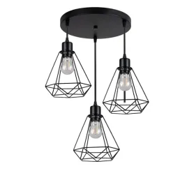 lampa-wiszaca-oprawa-potrojna-okragla-czarna-loft-klosz-druciany-duzy