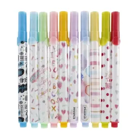 zestaw-zakreslaczy-pastelowych-mix-10-kolorow-starpak-cienkie-flamastry