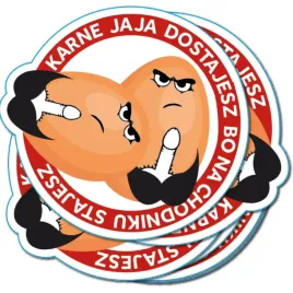 Zdjęcie produktu NAKLEJKI KARNE - WLEPY WODOODPORNE KARNY JAJA 50