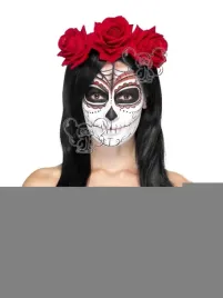 opaska-roze-czerwone-halloween-el-muertos-meksyk