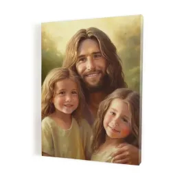 jezus-i-dwie-dziewczynki-obraz-na-plotnie-format-50x70-cm