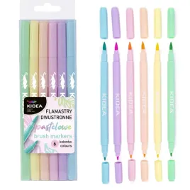 pisaki-dwustronne-pastelowe-brush-kidea-6-kolorow