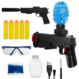 karabin-pistolet-na-kulki-zelowe-automatyczny-akumulator-okulary-ochronne