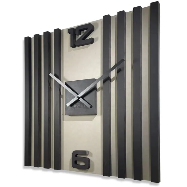 zegar-scienny-czarny-lamele-sq-60cm