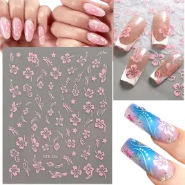 naklejki-ozdoby-3d-na-paznokcie-samoprzylepne-rozowe-kwiatki-s130