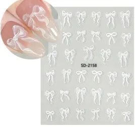 naklejki-3d-na-paznokcie-biale-wstazeczki-kokardki-s182