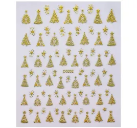 naklejki-3d-na-paznokcie-zimowe-sniezynki-swiateczne-zlote-choinki-s280