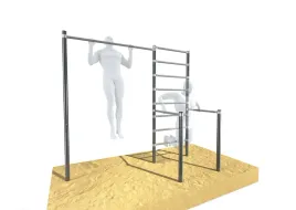 drazek-ogrodowy-do-podciagania-z-poreczami-i-drabinka-ocynk-street-workout