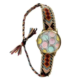 zegarek-na-reke-damski-elegancki-pleciony-lancuszek-kolorowy-boho-zloty-z5e