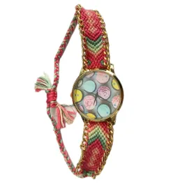zegarek-na-reke-damski-elegancki-pleciony-lancuszek-kolorowy-boho-zloty-z5a