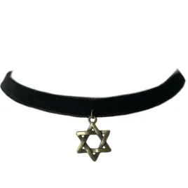 naszyjnik-choker-czarny-zawieszka-retro-gwiazda-postarzany-welur-n38