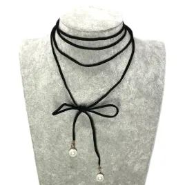 naszyjnik-choker-czarny-perly-wiazany-rzemyk-zamsz-150cm-dlugi-perelki-n40