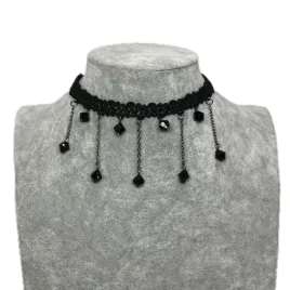naszyjnik-choker-czarny-koronka-gotycki-lancuszki-szary-koraliki-retro-n68