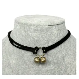 naszyjnik-czarny-choker-rzemyk-podwojny-regulowany-retro-dzwoneczki-n89