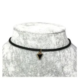 naszyjnik-choker-czarny-zawieszka-trojkat-regulowany-welur-rzemyk-zloty-n67
