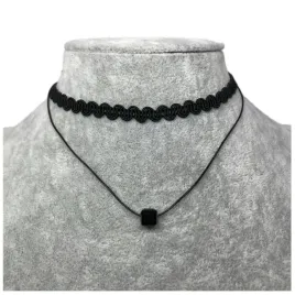 naszyjnik-choker-czarny-zawieszka-podwojny-koronka-fala-rzemyk-koralik-n72