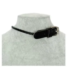 naszyjnik-choker-czarny-pasek-pleciony-skorzany-kowbojski-klamra-n93-a